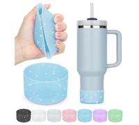 PICcircuit 2PCS Silicone Bottom Protectors for Stanley 20-40oz & Hydro Flask 12-24oz Tumbler Accessories, Blue, Reusable, Dishwasher Safe