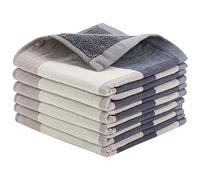 PiccoCasa 100% Cotton Kitchen Dish Colths Set of 6, Absorbent Dishclothes, Drying Cloths for Home Cooking, Big Buffalo Gingham, Blue