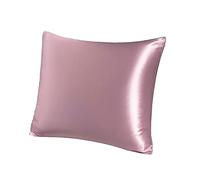 PiccoCasa 100% Silk Pillowcase for Hair and Skin, Both Side 400 Thread Count 19 Momme Silk Pillow Cases with Hidden Zipper, 1 Pc Mauve Pink 40x40cm