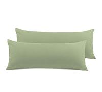 PiccoCasa 2 Packs Body Pillow Cover, 110 GSM Brushed Microfiber Pillowcase With Zipper Closure for Long Pillows (20"x54") - Sage