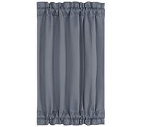 PiccoCasa Blackout French Door Curtain Panel - Blackout Door Curtain 25x40 Inches Solid Drapery with Tiebacks - 1 Panel,Dark Gray