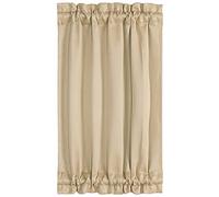 PiccoCasa Blackout French Door Curtain Panel - Blackout Door Curtain 25x40 Inches Solid Drapery with Tiebacks - 1 Panel,Khaki