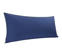 PiccoCasa Body Pillow Cover Egyptian Cotton Bolster Pillow Cases - 300 Thread Count Super Soft and Breathable Long Body Pillowcase with Zipper Closure Navy Blue 20"x48"/ 4ft