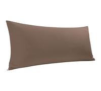 PiccoCasa Body Pillow Cover Egyptian Cotton Bolster Pillow Cases - 300 Thread Count Super Soft and Breathable Long Body Pillowcase with Zipper Closure Coffee Color 20"x54"/ 4.6ft