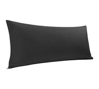 PiccoCasa Body Pillow Cover Egyptian Cotton Bolster Pillow Cases - 300 Thread Count Super Soft and Breathable Long Body Pillowcase with Zipper Closure Black 20"x72"/ 6ft