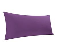 PiccoCasa Body Pillow Cover Egyptian Cotton Bolster Pillow Cases - 300 Thread Count Super Soft and Breathable Long Body Pillowcase with Zipper Closure Purple 20"x48"/ 4ft