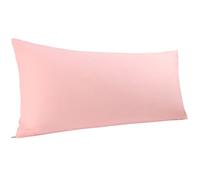 PiccoCasa Body Pillow Cover Egyptian Cotton Bolster Pillow Cases - 300 Thread Count Super Soft and Breathable Long Body Pillowcase with Zipper Closure Pink 20"x54"/ 4.6ft