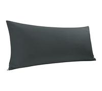 PiccoCasa Body Pillow Cover Egyptian Cotton Bolster Pillow Cases - 300 Thread Count Super Soft and Breathable Long Body Pillowcase with Zipper Closure Black 20"x54"/ 4.6ft