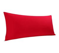 PiccoCasa Body Pillow Cover Egyptian Cotton Bolster Pillow Cases - 300 Thread Count Super Soft and Breathable Long Body Pillowcase with Zipper Closure Red 20"x54"/ 4.6ft