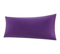 PiccoCasa Bolster Pillow Case Egyptian Cotton Body Pillow Cover 300 Thread Count Soft and Breathable Long Pillowcase with Zipper Closure Grape 20"x48"(4ft)