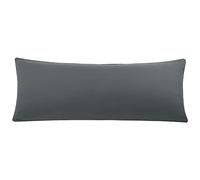 PiccoCasa Brushed Body Pillowcases with Roll Rim, Soft Breathable Delicate Piping Pillow Covers with Zipper Closure Dark Grey 50x140cm (4ft. 6in.)