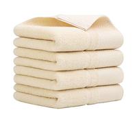 PiccoCasa Combed Cotton Hand Towels 4 Pack Champagne 34cm x 74cm