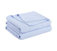 PiccoCasa Cooling Bamboo Blanket All Seasons Breathable for Hot Sleepers, Soft and Lightweight for Bed, Sofa Thin Blanket Summer Keep Cool Light Blue Double 200x230cm
