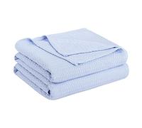 PiccoCasa Cooling Bamboo Blanket All Seasons Breathable for Hot Sleepers, Soft and Lightweight for Bed, Sofa Thin Blanket Summer Keep Cool Light Blue Single 150x200cm