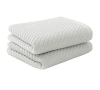 PiccoCasa Cotton Hand Towels 2 Pack Ribbed Hand Towels for Bathroom Soft and Highly Absorbent Small Hand Towel - Grey 34 x 74cm Hotel Spa Towel Face Towels Set