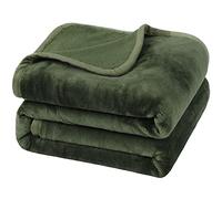 PiccoCasa Flannel Fleece Blanket Soft Lightweight Warm Fuzzy Blanket for All-Seasons, Luxury Comfy Decorative for Couch Living Room Fern Green Single (130 x 150cm)