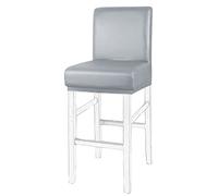 PiccoCasa Pack of 1 Bar Stool Covers, Waterproof Dining Chair Covers for Home Kitchen Dining Room Pub Counter, PU Leather Soft Removable Chair Cover Slipcover Protector Grey