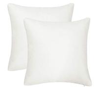 PiccoCasa Pack of 2 Decorative Cushion Covers, Waterproof Throw Pillow Cover for Couch Sofa Living Room - 45x45cm/18x18 Inches Square Home Cushion Covers Snow White