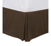PiccoCasa Queen Size Pleated Bed Skirt, Bed Frame and Box Spring Cover - 16 Inch Tailored Drop Dust Ruffle Bedskirt, Wrinkle Free and Fade Resistance, Easy to Stall - Dark Brown