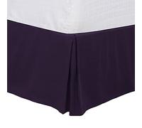 PiccoCasa Queen Size Pleated Bed Skirt, Bed Frame and Box Spring Cover - 16 Inch Tailored Drop Dust Ruffle Bedskirt, Wrinkle Free and Fade Resistance, Easy to Stall - Dark Purple
