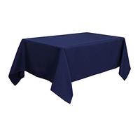 PiccoCasa Rectangle Table Cloth Wipe Clean, Navy 139cm x 203cm | Wrinkle and Water Resistant Tablecloth, Polyester Outdoor Table Cover for Kitchen Dining Wedding Party Dinner,