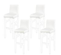 PiccoCasa Set of 4 Bar Stool Covers with Elastic Bottom, Stretch & Removable Dining Chair Covers for Pub Counter - Spandex Height Side Chair Covers Protector Slipcovers Snow White