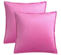 PiccoCasa Soft Velvet Throw Pillow Covers 2 Pack Hot Pink 45cm x 45cm
