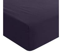 PiccoCasa Solid Fitted Sheet, Bed Mattress Protector, Wrinkle, 110GSM Soft Brushed Polyester Microfiber Bed Sheet with 16" Deep Dark Purple King