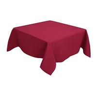 PiccoCasa Square Tablecloth Wipe Clean - Red 140cm x 140cm | Polyester Dining Table Cover, Reusable Tablecloth for Kitchen, Party & Outdoor Use