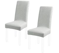 PiccoCasa Stretch Spandex Dining Chair Covers for Dining Chair 2 Pack, Removable Washable Chair Covers for Hotel Party Kitchen Wedding - Light Grey High Back Chair Seat Slipcovers