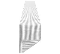 PiccoCasa Striped Cotton Table Runner - Black & White 33x183cm