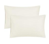 PiccoCasa Striped Microfiber Envelope Pillowcases 2 Pack, Khaki 50cm x 75cm