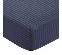 PiccoCasa Striped Microfiber Fitted Sheet - Navy Blue King