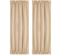 PiccoCasa Thermal Insulated French Door Curtain Side Panels - Blackout Curtains Drape 25x72 Inch Room Darkening for Glass Doors 2 Panels Khaki