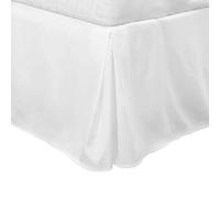 PiccoCasa Twin Size Pleated Bed Skirt, Bed Frame and Box Spring Cover - 16 Inch Tailored Drop Dust Ruffle Bedskirt, Wrinkle Free and Fade Resistance, Easy to Stall - White