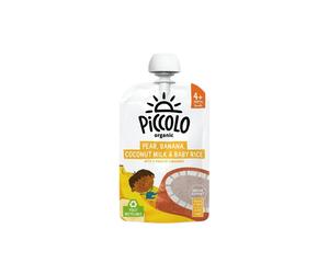 Piccolo Organic Pear Banana Coconut Milk & Baby Rice 4+ months 100g