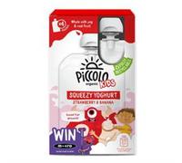 Piccolo Piccolo Organic Kids Strawberry & Banana Squeezy Yoghurt 4x100g