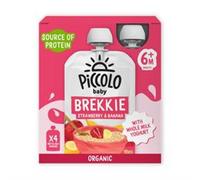 Piccolo Piccolo Organic Strawberry & Banana Brekkie Multipack 4x100g