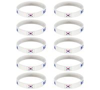Piceioep 10 Piece 2026 Year Soccer Event Wristbands Wrist Chain with 2026 Competing Countries Flags for Fan Collaboration Silicone Wristbands