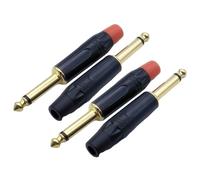 Piceioep 2/4 / 6Pcs Professional Gold Plated 6.35mm Connector for Microphones Guitar Loudspeaker Sound Simple Sound Outlet