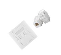Piceioep 86 Type Single Port RJ45 Wall Flat Face Plate Ethernet Networking Socket Panel Replacement Easy Installation Accessories Ethernet Outlet
