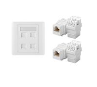 Piceioep 86 Type Single Port RJ45 Wall Flat Face Plate Ethernet Networking Socket Panel Replacement Easy Installation Accessories Ethernet Outlet