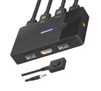 Piceioep 8K @ 60Hz Resolution HDTV KVM Switcher 1 Monitor 2 Computer Sharing Keyboard USB Plug and Play KVM Device Replacement Computer Switcher