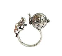 Piceioep Cats Shape Open Geometric Rings Alloy Texture Suitable for Parties and Fashion Cats Rings