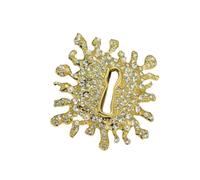 Piceioep Exaggerated Shining Coral Pattern Keyhole Pendant Necklace with Matching Brooch for Women Fashion Neck Jewelry Dinner Date Night Jewelry