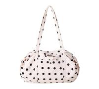 Piceioep Fashionable Bag Dot Pattern Zipper Closure Comfortable Shoulder Strap Ergonomic Design For Daily Commute Adventures Fashionable Black White Dot Bag