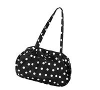 Piceioep Fashionable Bag Dot Pattern Zipper Closure Comfortable Shoulder Strap Ergonomic Design For Daily Commute Adventures Fashionable Black White Dot Bag