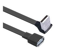 Piceioep Flexible USB 2.0 Extension Cable Right Angled/Straight Head Design Silicone Data Line for Camera Card Reader Flat Silicone USB Cable