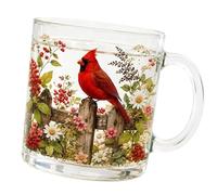 Piceioep Handcrafted Floral Glass Cup with Thick Wall Great As Gift or Desk Accessory 8Cm Diameter 10Cm Height Club Drinkware Artistic Flower Glass Cup