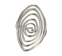 Piceioep Modern Whirl Motion Adjustable Open Rings Stainless Steel Comfortable Finger Accessory Daily Wear Open Rings